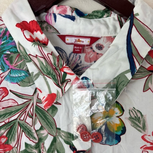 NWT Joe Browns White Floral Long Sleeve Button Down Shirt Dress Women’s Sz US 14 - Picture 2 of 7